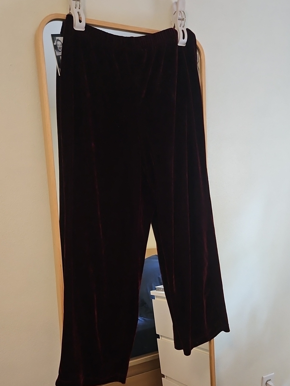 Cold Water Creek Velvet Wide-Leg Pants in Deep Burgundy PM